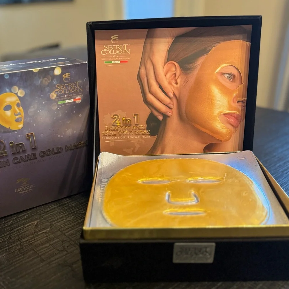 2 in 1 Prestige Skin Care Gold Mask | Oxygen Cell Renewal Masks Pack of 16